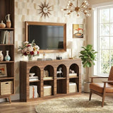 LIKEMET 55" Arched Console Table, Mid Century Modern Entryway Table with 4 Tier Display for Entryway, Living Room, Entrance, Hallway, Foyer and Front Door LIKEMET