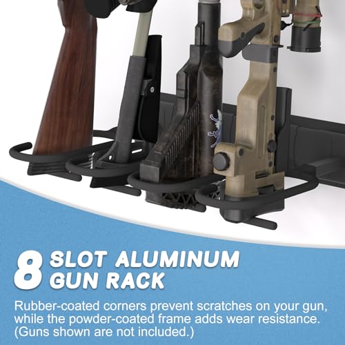 Upbci Gun Rack, Professional Gun Rack Wall Mount, Vertical Gun Rack for Wall, Adjustable Indoor Gun Racks Securely Hold Your Shotguns and Rifles - WoodArtSupply