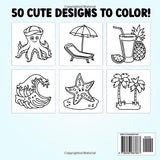Summer Vibes Big Bold Coloring Book: 100 Fun & Relaxing Summer-Themed Designs for Kids and Teens | Bold Lines, Easy Coloring, Beach Days, Tropical Scenes & Good Vibes WoodArtSupply