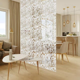 ANMINY 24 PCS Hanging Room Divider Flower Carving Pattern Panels Decorative Wall Screen Panel Hollow Out Design for Living Dining Room Bedroom Home Hotel Decor - White ANMINY