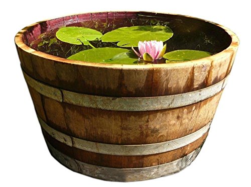 Master Garden Products Reclaimed Used Wine Barrel Planter, Brown, Outdoor Master Garden Products