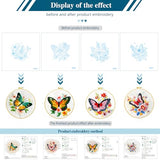 Zhenqing Butterfly Embroidery Kit 11.4x11.4 Inch - Complete Embroidery Set with Fabric, Threads, Needles & Hoop - Beginner-Friendly DIY Craft Kit for Adults (C0040)