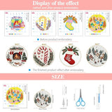 Zhenqing 11 Count Stamped Cross Stitch Kits for Adults Beginners, Hand Embroidery Christmas Ornaments kit with Instructions Embroidery Hoops,Christmas Stocking-Four-Piece Set(68446)
