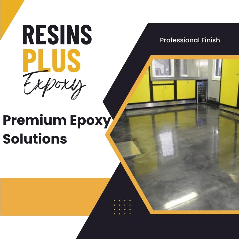 Resins Plus - Garage Floor Coating and Epoxy Kit | Includes All Needed Tools and Materials for DYI Application | RS1210 100% Solids Pigmented Epoxy with Paint Chips - WoodArtSupply