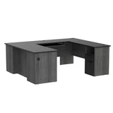 Bestar Norma U or L-Shaped Desk, 71W, Black & Bark Gray Bestar