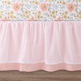 The Peanutshell 4 Piece Organic Cotton Baby Crib Bedding Set for Girls - Newborn, Infant & Toddler Nursery Bed Set Decor with Two Crib Sheets, Dust Ruffle Comforter - Wildflower The Peanutshell