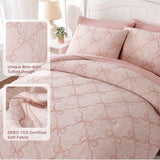 Wink Deer Twin Comforter Set with Sheets for Girls-5 Pieces Twin Bedding Sets with Pink Comforter, Sheets, Pillowcase & Sham for Kids (Pink Diamond, 66" X 86") Wink Deer