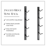 Jagged Ridge Wine Rooms - Premium Wall Mounted Metal Wine Rack - 12 Wine Bottles Holder - Modern Wine Rack, Matte Black - Space Saving for Home, Kitchen, Bar - Designed in Canada by Wine Enthusiasts Jagged Ridge Wine Rooms