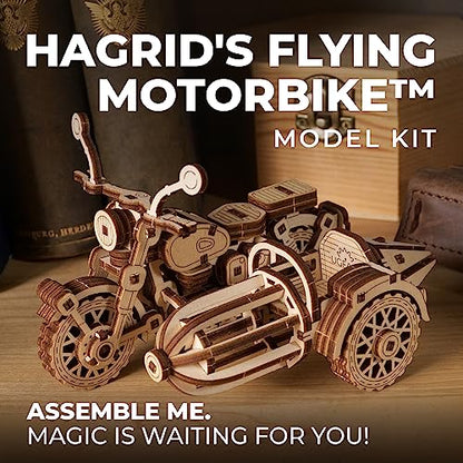 UGEARS Hagrid's Flying Motorbike™ 3D Puzzle - Wooden Model Kit for Adults to Build - Mechanical Bike Motorcycle Making Kit - 3D Jigsaw Puzzle Wood Vehicle - Harry Potter™ Collection DIY Brain Teaser