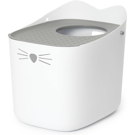 Catit PIXI Top-Entry Litter Box – Modern, Leak-Proof Cat Litter Box with Anti-Tracking Lid, Easy-Clean Design, Seamless & BPA-Free – Reduces Litter Mess, Minimalist Style, Large Space for Cats Catit