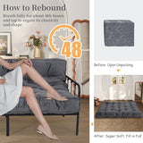 KOZIDO 8” Futon Mattress Full Size, Extra Thick Foldable Futon Sofa Bed Couch, Shredded Foam Filling Floor Mattress for Adults with No Assembly Needed, Frame Not Included - Dark Grey KOZIDO