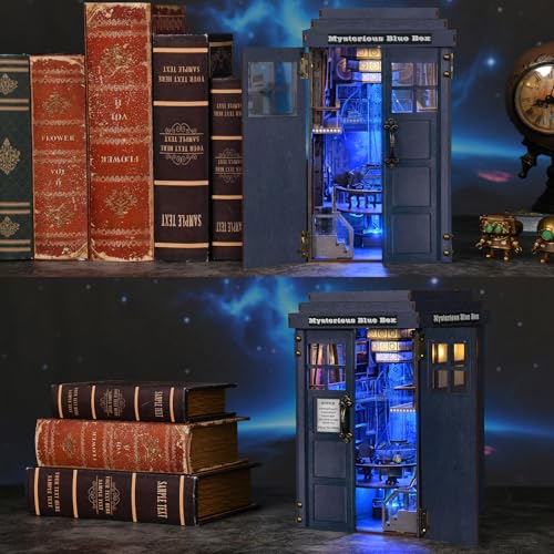 TOYQI Book Nook Kit, DIY Miniature Dollhouse Kit for Adults and Teens, Booknook Tiny House Kit Bookshelf Decoration 3D Wooden Puzzle Bookend - Sci-fi Fantasy Mysterious Box