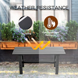TECSPACE 35 Inches Aluminum Outdoor Weatherproof Bench Backless, 330 LBS Bearing Capacity Garden Porch Bench, Black TECSPACE