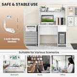 Tangkula Computer Desk with Hutch, Home Office Desk with Raised Display Shelf & 2 Open Shelves, Cabinet with Door, Cable Management Holes, Modern Laptop PC Desk, Study Writing Desk for Bedroom Tangkula