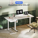 FLEXISPOT Mobile Standing Desk with Wheels Pneumatic Laptop Desk Rolling Computer Cart Movable Height Adjustable Small Sit Stand Desk Computer Workstations Home Use（27.6" W x 15.7" D,White FLEXISPOT