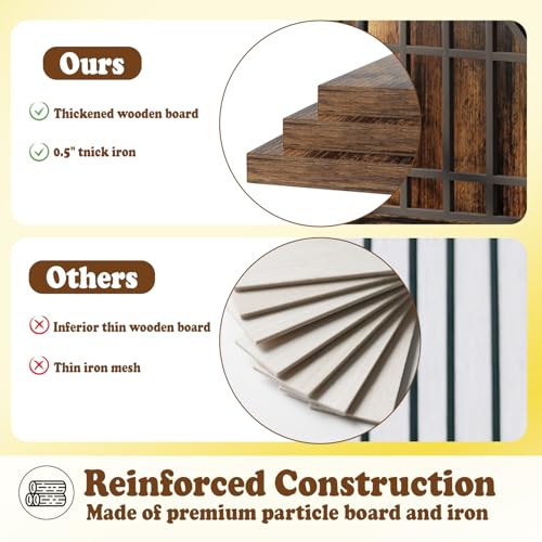 COZPAW 52 Inch Dog Crate Furniture, Extra Large Dog Kennel Indoor for XLarge Breed, Heavy Duty Dog Cage with Double Elegant Arched Doors, Decorate as TV Stand & End Table-Retro Brown COZPAW