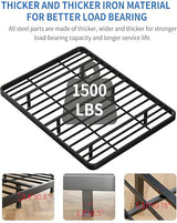 Meitewei Floating Bed Frame with LED Lights Queen Size Metal Platform Floating Bed with 15 Steel Slats, No Box Spring Needed, Noise-Free, Easy to Assemble, Black Meitewei