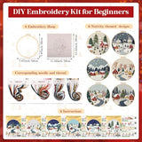 Peryiter 6 Sets Christmas Embroidery Kit for Beginners Including 6 Pcs Embroidery Hoop Winter Scene Snow Cross DIY Needlepoint Kit Instructions Threads Needles for Christmas Holiday Party Gift