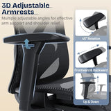 MOLENTS Ergonomic Office Chair, Mesh Computer Desk Chairs with Adjustable Lumbar Support, 3D Armrests, Tilt Function, Comfy Wide Seat, Swivel Executive Work Task Chair for Company and Home MOLENTS