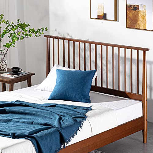 ZINUS Linda Mid Century Brown Wooden Platform Bed Frame - No Box Spring Needed, Easy Assembly, King Size - WoodArtSupply