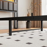 HOJINLINERO Twin Bed Frame with Charging Station & LED Lights,Storage Upholstered Headboard,Metal Bed Frame Twin Size Bed Frames No Box Spring Needed,Mattress Beds Base,Heavy Duty Steel Slats,Black HOJINLINERO