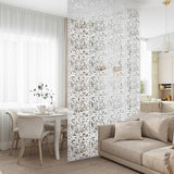 ANMINY 24 PCS Hanging Room Divider Flower Carving Pattern Panels Decorative Wall Screen Panel Hollow Out Design for Living Dining Room Bedroom Home Hotel Decor - White ANMINY