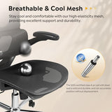 DEVAISE Ergonomic Mesh Home Office Desk Chair with Lumbar Support, High Back Reclining Computer Gaming Chair with Flip-up Armrests, 3D Headrest, Tilt Lock, Heavy Duty, SGS Class 4 Gas Lift, Black DEVAISE