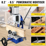 VEVOR Woodworking Mortise Machine, 1/2 HP 1700RPM Powermatic Mortiser, With Movable Work Bench Benchtop Mortising Machine, For Making Round Holes Square Holes Or Special Square Holes In Wood VEVOR