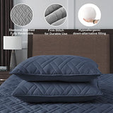 HORIMOTE HOME Quilt Set King Size Navy Blue, Classic Geometric Diamond Stitched Pattern, Ultra Soft Lightweight Bedspread Coverlet for All Season 3 Pieces(1 Quilt and 2 Pillow Shams) HORIMOTE HOME