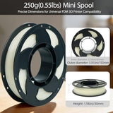 Glow in the Dark Gradient Rainbow 1.75mm PLA Filament, Luminous Rainbow Vibrant Bright 3D Printer Filament, 0.25kg 250g Small Spool 3D Printing PLA Filament Rod Toksen3D
