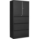 SISESOL Metal Storage Cabinet with Drawers, 71" File Cabinets for Home Office, Locking Steel Storage Cabinet with Doors and Shelves for Home, Office, Warehouse, Garage, School (Black, 3 Drawers) SISESOL
