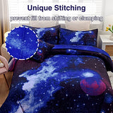 A Nice Night Galaxy 6Pcs Bedding Sets Outer Space Comforter Bed in a Bag 3D Printed Quilt,for Children Boy Girl Teen Kids,Full 6Pcs A Nice Night