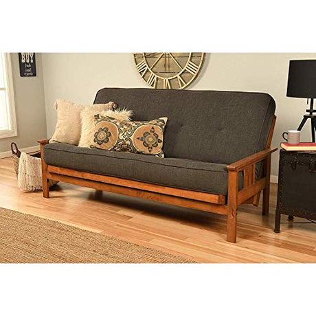 Kodiak Furniture Monterey Full Futon with Linen Fabric Mattress in Barbados/Gray Kodiak Furniture
