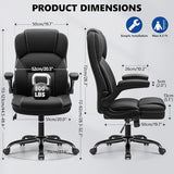 PU Leather Executive Office Chair, Ergonomic High-Back Computer & Gaming Chair with Adjustable Height, Rolling Swivel & Flip-Up Armrests, Comfy Padded Seat for Home Office-Black FelixKing