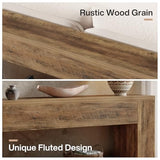 Tribesigns 70.9-Inch Console Tables for Entryway, Narrow Wooden Long Sofa Table Behind the Couch, Farmhouse Fluted Hallway Accent Table for for Living Room, Entrance, Foyer (Rustic Brown) Tribesigns