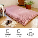 Red Gingham Japanese Floor Mattress Futon Cover Twin for 3-4" Thick Pad, Checked Plaid Japanese Tatami Mattress Cover,Grid Guest Sleeping Mat for Floor (Red Gingham, Twin) NSNLGSGC