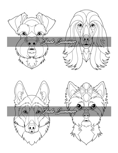 Amazing Dogs Coloring Book: Beautiful Dogs, Adorable Puppies, and Relaxing Designs for Adults and Teens