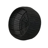 Household Essentials Handwoven Resin Storage Stool Ottoman, Black Household Essentials