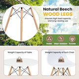 Tangkula Dining Table Set for 4, Round Kitchen Table and Chairs Set of 4 with Ergonomic Seat & Solid Wood Legs, 5-Pieces Modern Dining Set for Kitchen and Living Room Tangkula