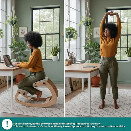 NYPOT Ergonomic Kneeling Chair with Adjustable Seats - Knee Chair for Posture Correction & Kneel Rocking Stool for Desk - Back Pain Relief for Home and Office, Supports 250 pounds - 5 Years Warranty NYPOT