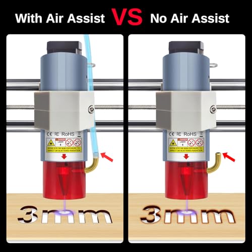 LASER TREE Laser Module, 5W(5000mW) Optical Power Output Laser Engraving Module with Air Assist, Built-in FAC, Double Ultra-Fine Compressed Spot Laser Head for 3018/3018 Pro CNC Machine Class 4, 12V LASER TREE
