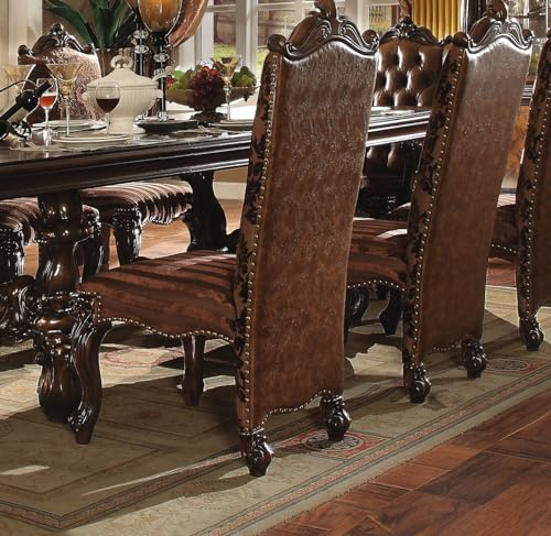 Cherry Oak Formal Dining Table Set - 9pc, Extendable Table, 6 Side Chairs, 2 Arm Chairs - 8 Person Set for 6-8 People Generic