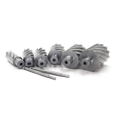 Annular Cutter Set 6pcs JESTUOUS 3/4 Inch Weldon Shank 2 Inches Cutting Depth 1 to 2 Cutting Diameter Two Flat HSS Slugger Bits for Drill Press with 2 Pilot Pins JESTUOUS