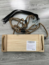 Outdoor Swing, KINSPORY Swing Set for Backyard, Adjustable Nylon Rope with Hanging Tree Straps Kit, Wooden Swing Seat for Indoor Outdoor Porch Patio Garden Playgroud Swing Set Accessories KINSPORY