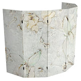 Red Lantern 4 ft. Short Double Sided Ivory Flowers Canvas Folding Screen 6 Panel Freestanding Partition and Separator for Modern and Contemporary Bedroom, Home Office, Studio, Dorm, Apartment Red Lantern