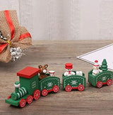 Happy Trees 3 Pcs Wooden Mini Train Decor Set for Christmas Party, Snowman Ornament Gift Home Decoration Happy Trees