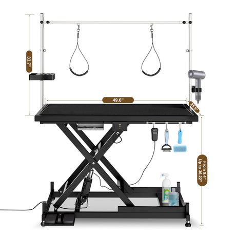 Super Deluxe Electric Pet Grooming Table, Height Adjustable HouseOfZazla
