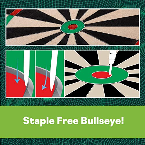 Viper League Regulation Bristle Steel Tip Dartboard Set with Staple-Free Bullseye, Galvanized Metal Thin Radial Spider Wire; High-Grade Compressed Sisal Board with Rotating Number Ring Extending Life Viper