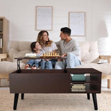 Lifetime Home Lift Top Coffee Table with Hidden Compartment - Modern Living Room Dining Table with Rising Tabletop Lifttop Desk for Apartment, Home, Condo Lifetime Home
