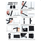 Room Divider Kit, 13.1 ft x 6.6 ft, 4 Rolling Wheels Curtain Divider Stand, Metal Frame, Darking Curtain, L-Shape Dressing Room for Boutique, Expandable Room Partition for Home Lvrunben